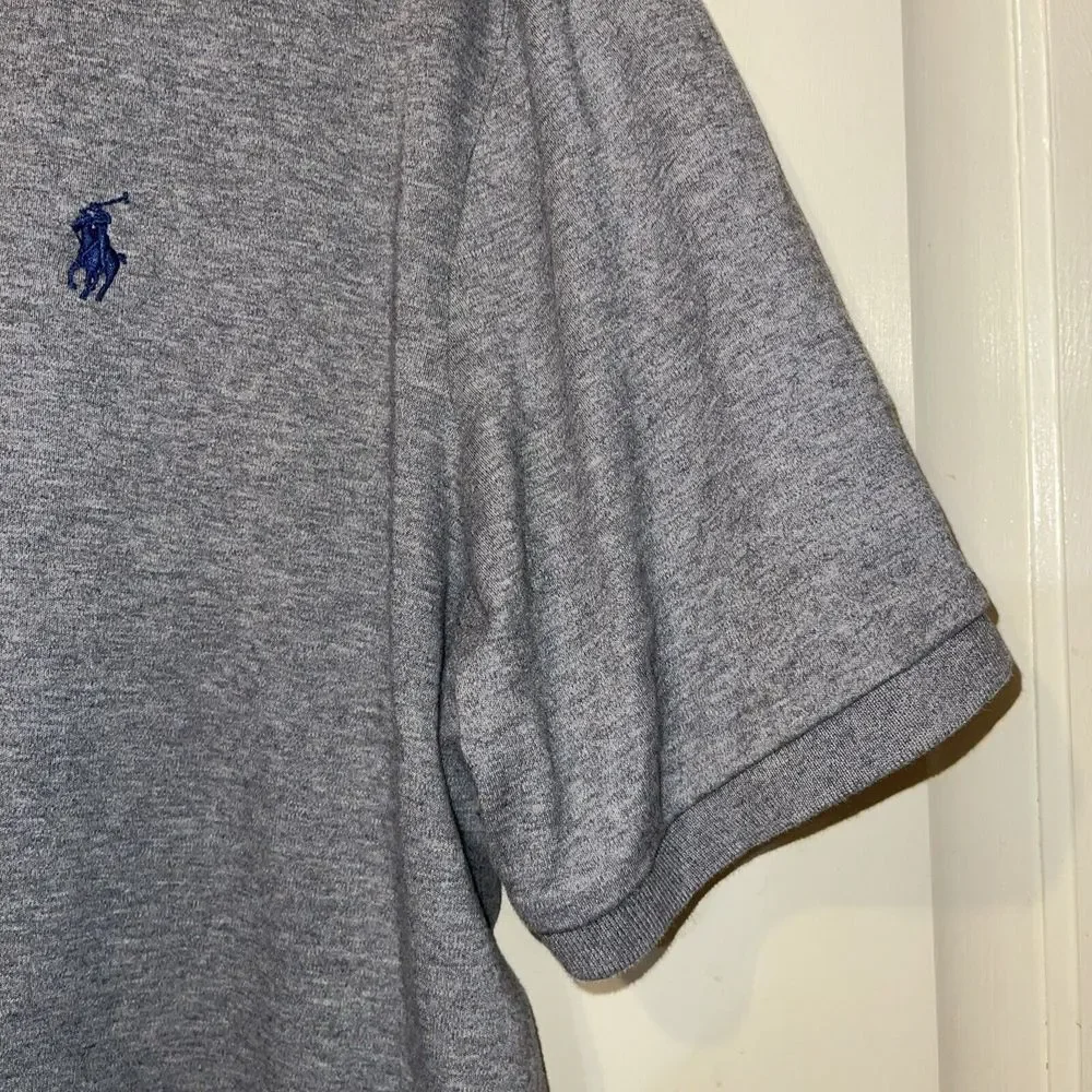 Polo Ralph Lauren Shirt Men XL Gray‎ Pima Soft Touch Polo Embroidery Logo
